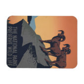 国立公園への旅行を促進するヴィンテージのポスター マグネット (横)