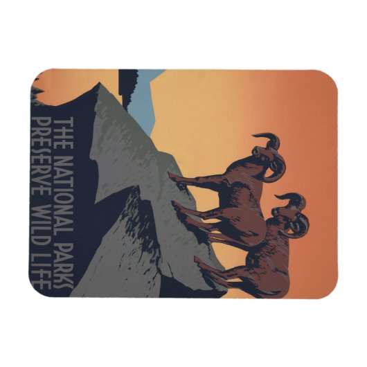 国立公園への旅行を促進するヴィンテージのポスター マグネット (横)