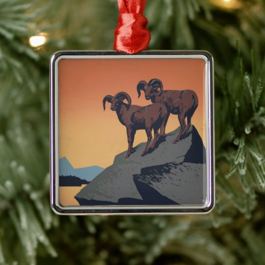 国立公園への旅行を促進するヴィンテージのポスター メタルオーナメント (ツリー)