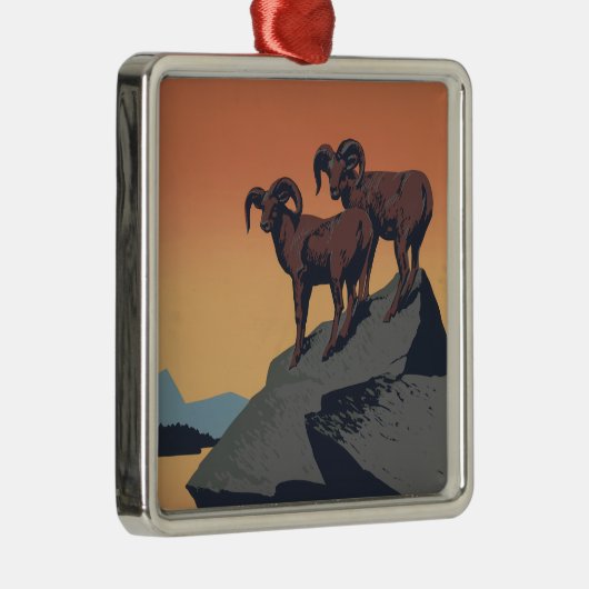 国立公園への旅行を促進するヴィンテージのポスター メタルオーナメント (右)