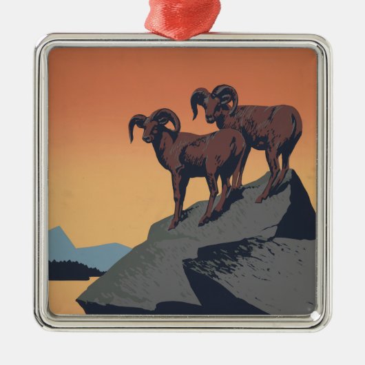 国立公園への旅行を促進するヴィンテージのポスター メタルオーナメント (正面)