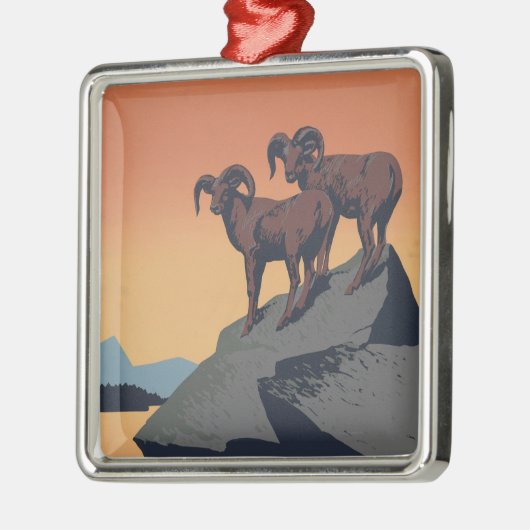 国立公園への旅行を促進するヴィンテージのポスター メタルオーナメント (左)