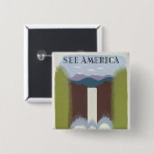 国立公園への旅行を促進するヴィンテージのポスター。 缶バッジ (正面&裏面)