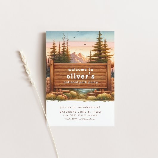 国立公園をテーマにしたパーティーの招待状 招待状