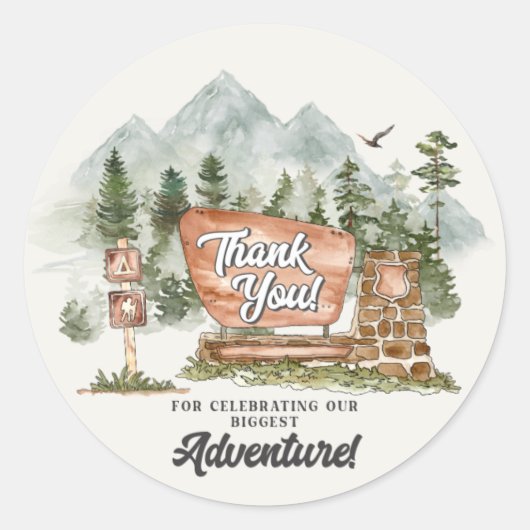 国立公園ウッドランドメッセージカード ラウンドシール (正面)