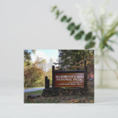 国立公園マンモス洞窟入口看板 ポストカード (スタンド正面)