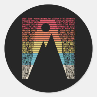 国立公園リスト単語Camgハイキング ラウンドシール