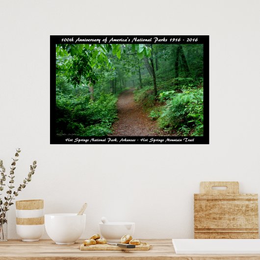 国立公園周年記念ホット春マウントトレイル ポスター (キッチン)