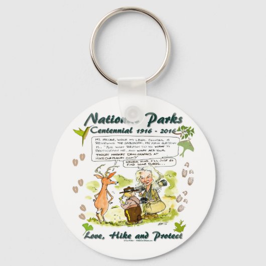 国立公園百年記念写真家漫画 キーホルダー (正面)