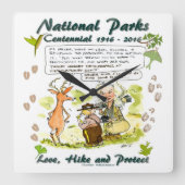 国立公園百年記念写真家漫画 スクエア壁時計 (正面)