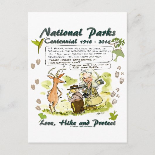 国立公園百年記念写真家漫画 ポストカード (正面)