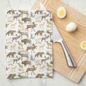 国立公園野生動物茶タオル キッチンタオル (四つ折り)