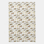 国立公園野生動物茶タオル キッチンタオル (縦)