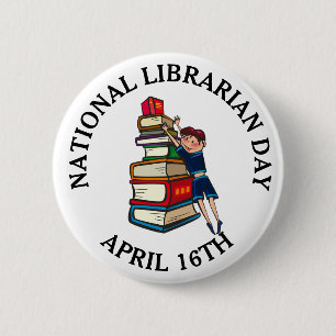 国立司書の日4月16日ボタン 缶バッジ