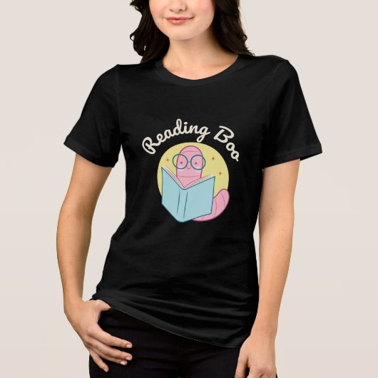 国立図書館週司書と書籍ファン トライブレンドＴシャツ (正面)