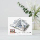 国立図書館、スペイン港、トリニダード・はがき ポストカード (スタンド正面)