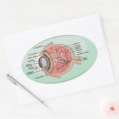 国立眼鏡月の目気に図 楕円形シール (封筒)