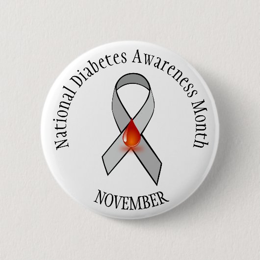 国立糖尿病月報11月認識度ボタン 缶バッジ (正面)