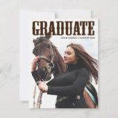 国立西洋大学院写真女性のカーボーイ卒業 案内状 (正面)