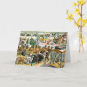 国籍を持つ人々のサーカス違うポスター カード (黄色い花)