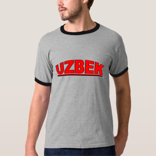 国籍- "ウズベク語" Tシャツ (正面)