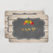 国紅葉ミュージックシート結婚式RSVP 出欠カード (正面/裏面)