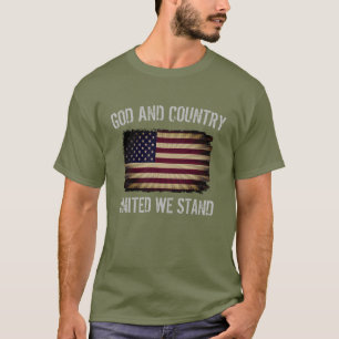 国素晴らしと神の愛国心のあるアメリカ国旗 Tシャツ