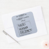 国素晴らしの基本的な人間の品格 スクエアシール (封筒)