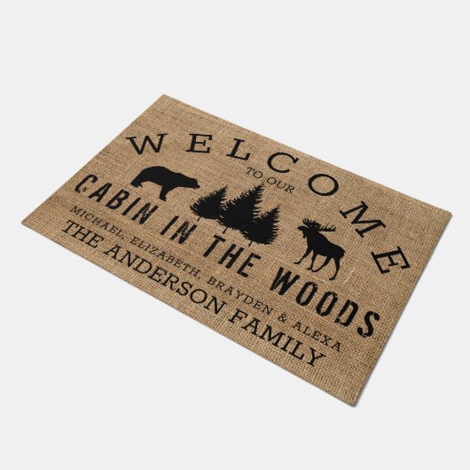 国素朴が森の中で我々の首にようこそ ドアマット (アングル)