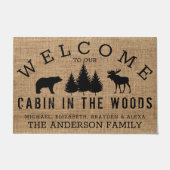 国素朴が森の中で我々の首にようこそ ドアマット (正面)