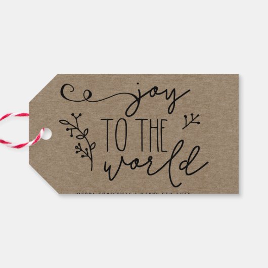 国素朴のクリスマスのクラフトパーソナライズされた ギフトタグ (裏面横)