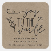 国素朴のクリスマスのクラフトパーソナライズされた スクエアシール (正面)