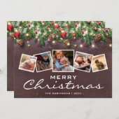 国素朴のクリスマスの休日の数々の写真 シーズンカード (正面/裏面)