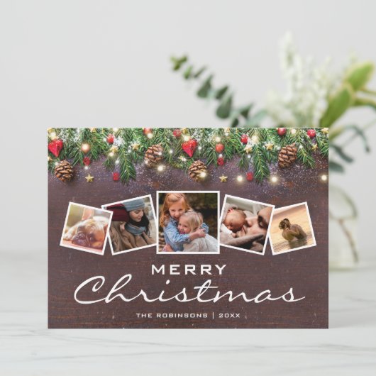 国素朴のクリスマスの休日の数々の写真 シーズンカード (スタンド正面)