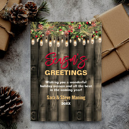 国素朴のクリスマスの緑の休日の挨拶 シーズンカード