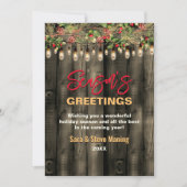 国素朴のクリスマスの緑の休日の挨拶 シーズンカード (正面)