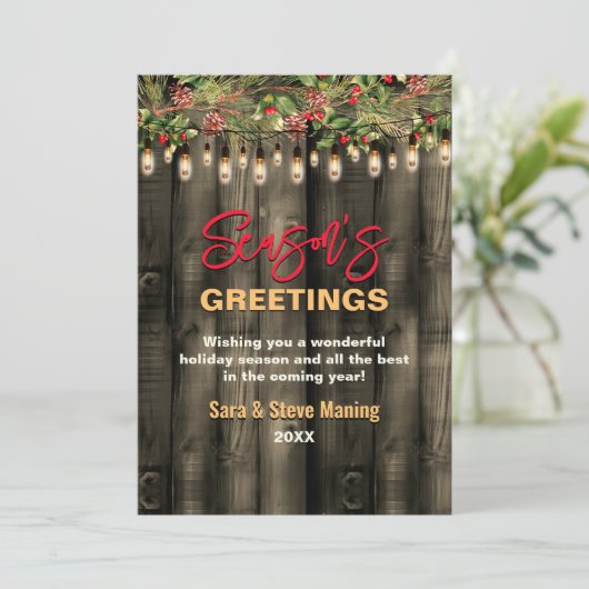 国素朴のクリスマスの緑の休日の挨拶 シーズンカード (スタンド正面)