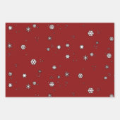 国素朴のクリスマスの雪の結晶ギフトラッピング ラッピングペーパーシート (正面)