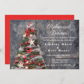 国素朴のクリスマスツリーのリハーサルディナー 招待状 (正面/裏面)