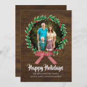 国素朴のクリスマスリースの写真カード シーズンカード (正面/裏面)