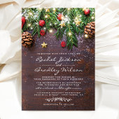 国素朴のクリスマス休暇の冬の結婚式 招待状