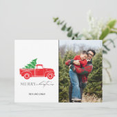 国素朴のクリスマス写真プレイド シーズンカード (スタンド正面)