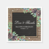 国素朴のクリスマス冬の結婚式 スタンダードカクテルナプキン (正面)