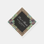 国素朴のクリスマス冬の結婚式 スタンダードカクテルナプキン (角)