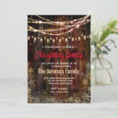 国素朴のクリスマス照明の雪の結晶パーティー シーズンカード (スタンド正面)