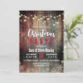 国素朴のクリスマス照明の雪の結晶パーティー 招待状 (スタンド正面)