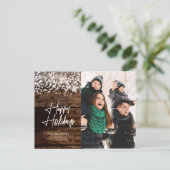 国素朴のクリスマス白熱［赤熱］光を放つライト写真 シーズンポストカード (スタンド正面)