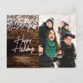 国素朴のクリスマス白熱［赤熱］光を放つライト写真 シーズンポストカード (正面)