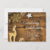 国素朴のクリスマス鹿スター結婚ズ 招待状 (正面)