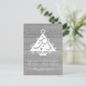 国素朴のシックな木製パネルのクリスマスカード シーズンポストカード (スタンド正面)